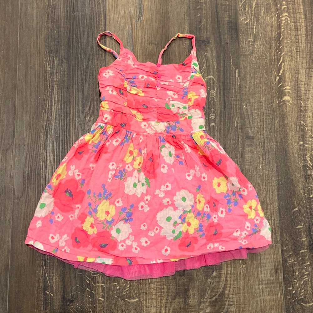 Girls Bright Floral SunDress Vintage Style